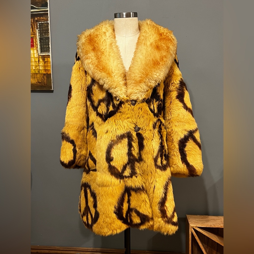 Vintage Hippy Rabbit and Lamb Fur Coat